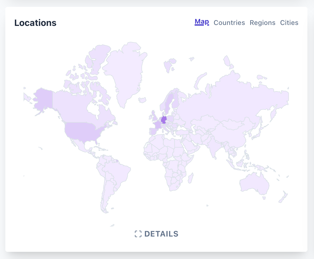 World map view showing global visitors to the European Alternatives site World map view showing global visitors to the European Alternatives site